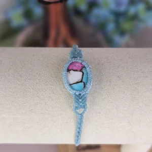Bracelet Cotton Candy Mohave en micro macramé.